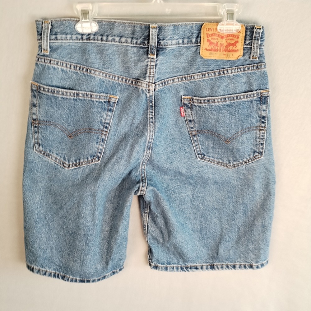 Levi's 550 Relaxed Fit Men's Size 34 Denim Jean Shorts Blue Cotton Light Wash - Picture 3 of 8